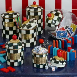 MacKenzie-Childs Room Accents|Kitchen Storage & Organization<Courtly Check Mini Canister