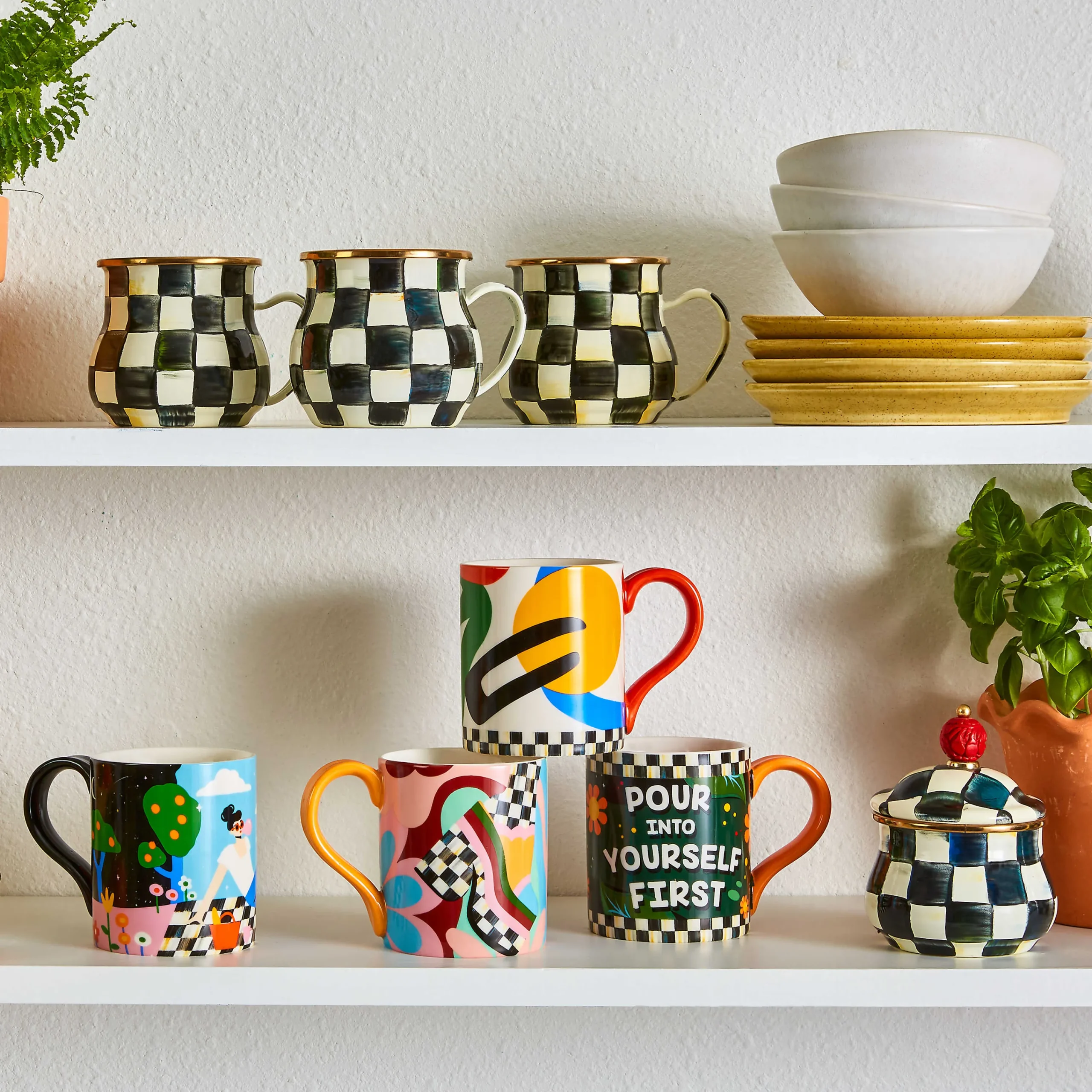 MacKenzie-Childs The Coffee Shop|Fall Entertaining<Courtly Check Mug