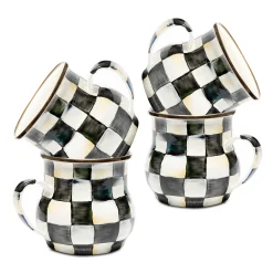 MacKenzie-Childs Kitchen & Dining Sets|The Coffee Shop<Courtly Check Mugs, Set of 4