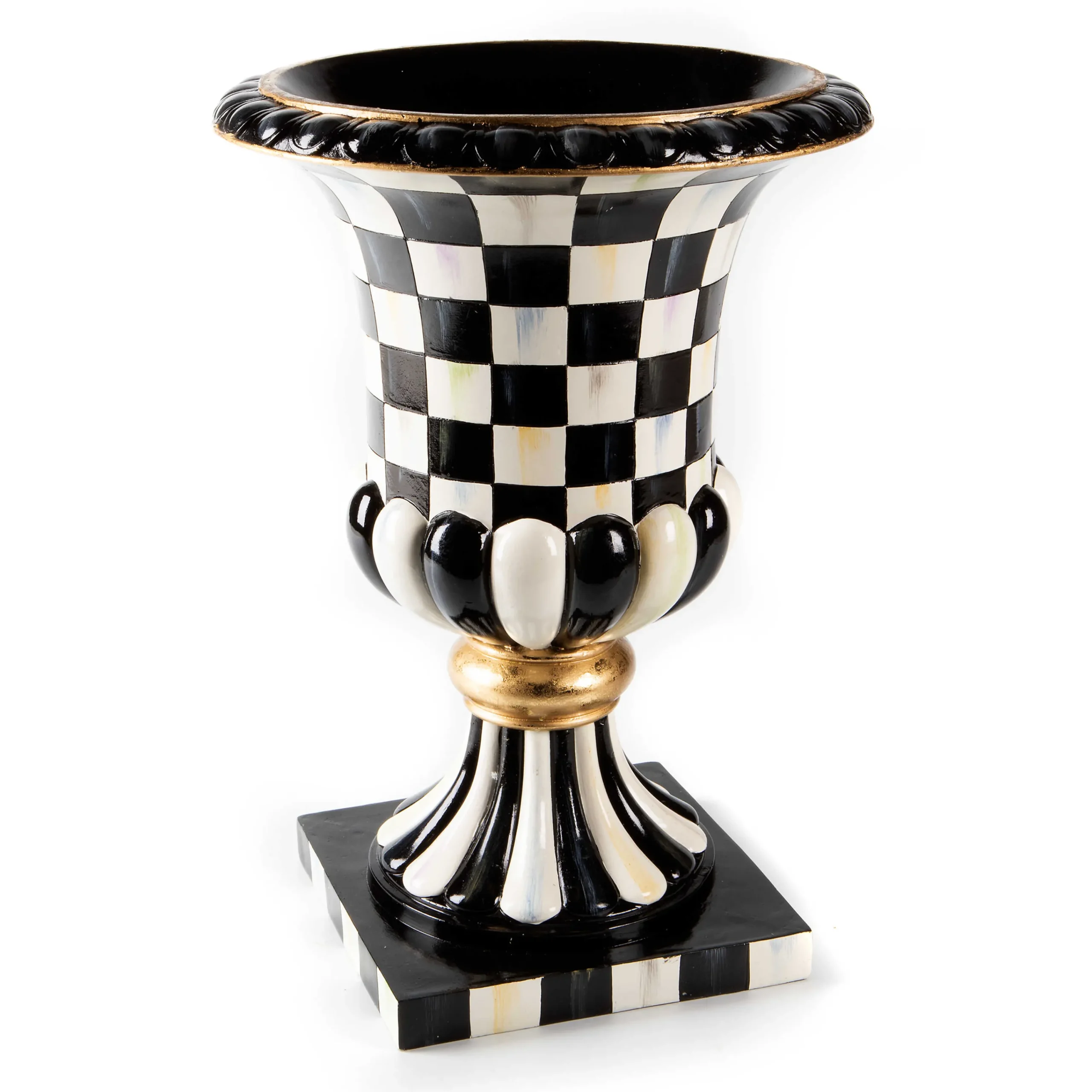 MacKenzie-Childs Outdoor<Courtly Check Pedestal Tabletop Urn