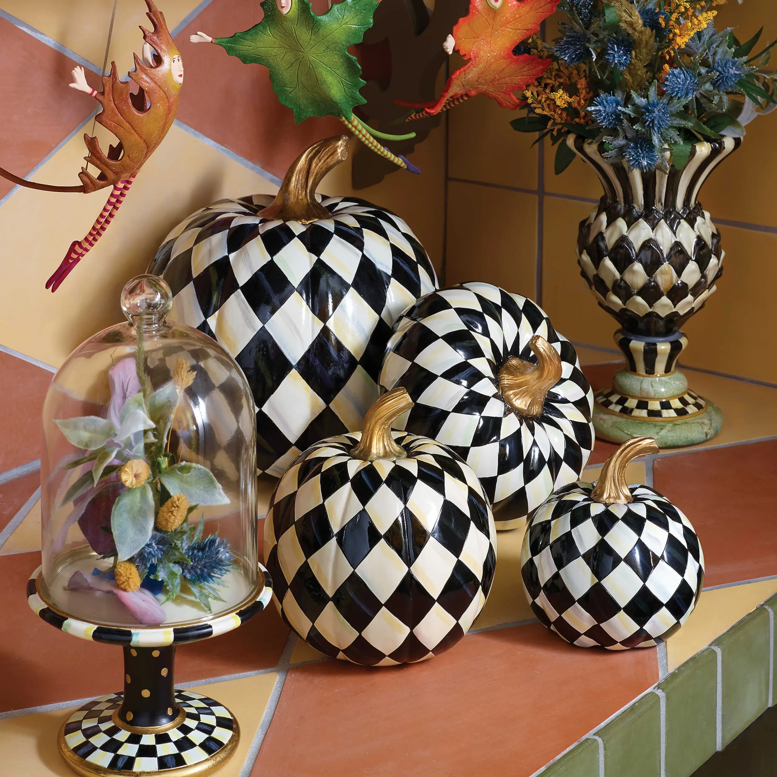 MacKenzie-Childs Room Accents<Courtly Check Pedestal with Cloche