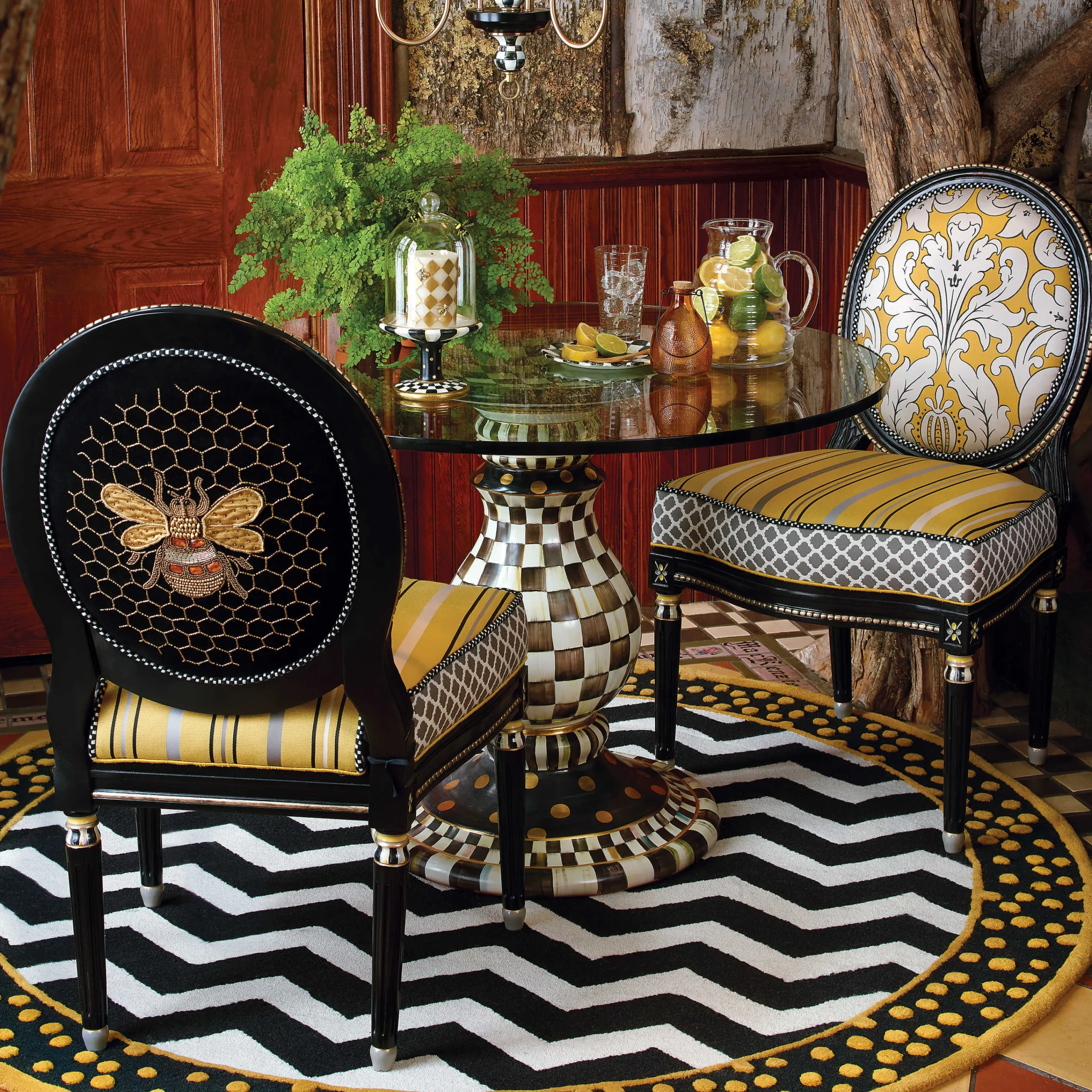 MacKenzie-Childs Room Accents<Courtly Check Pedestal with Cloche
