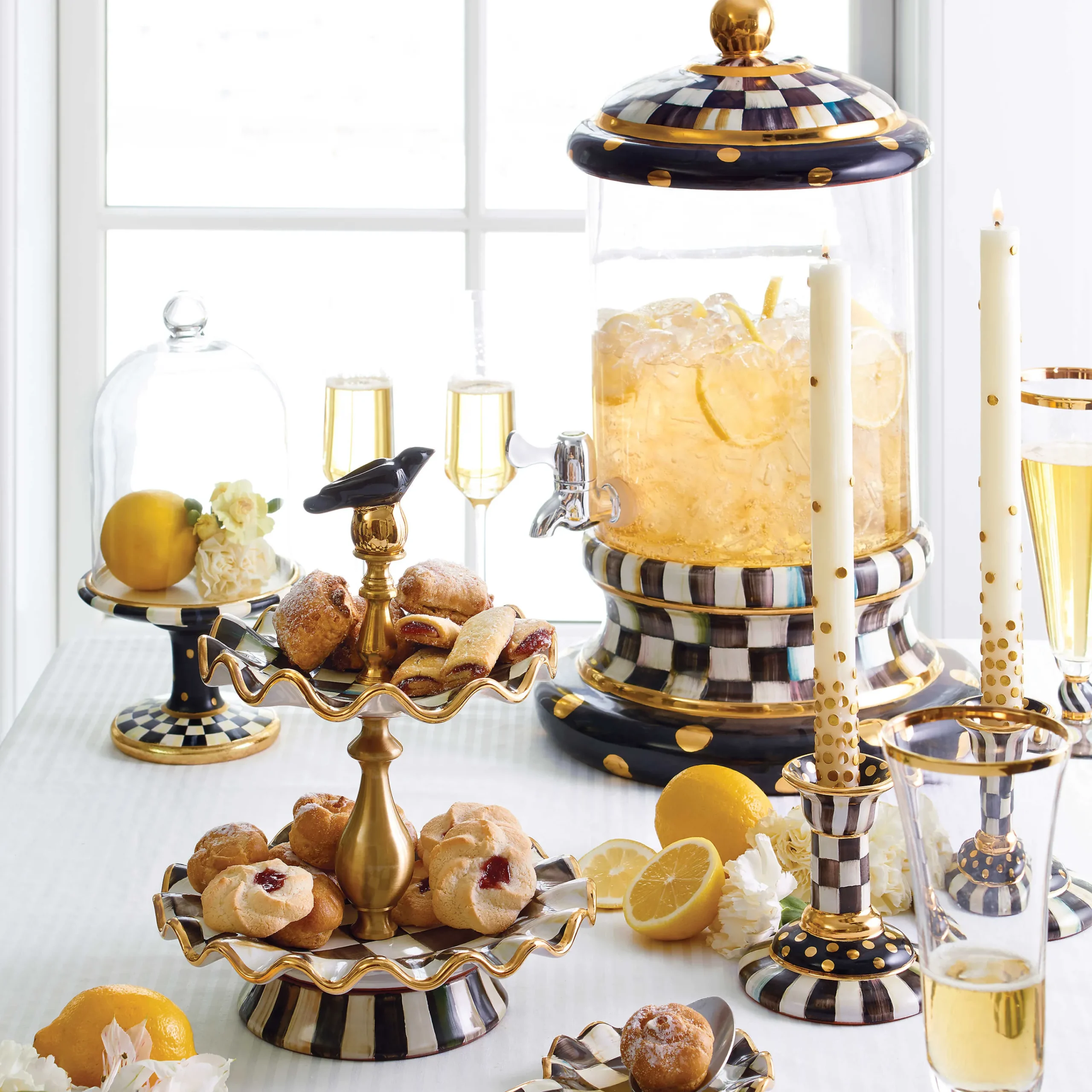 MacKenzie-Childs Room Accents<Courtly Check Pedestal with Cloche