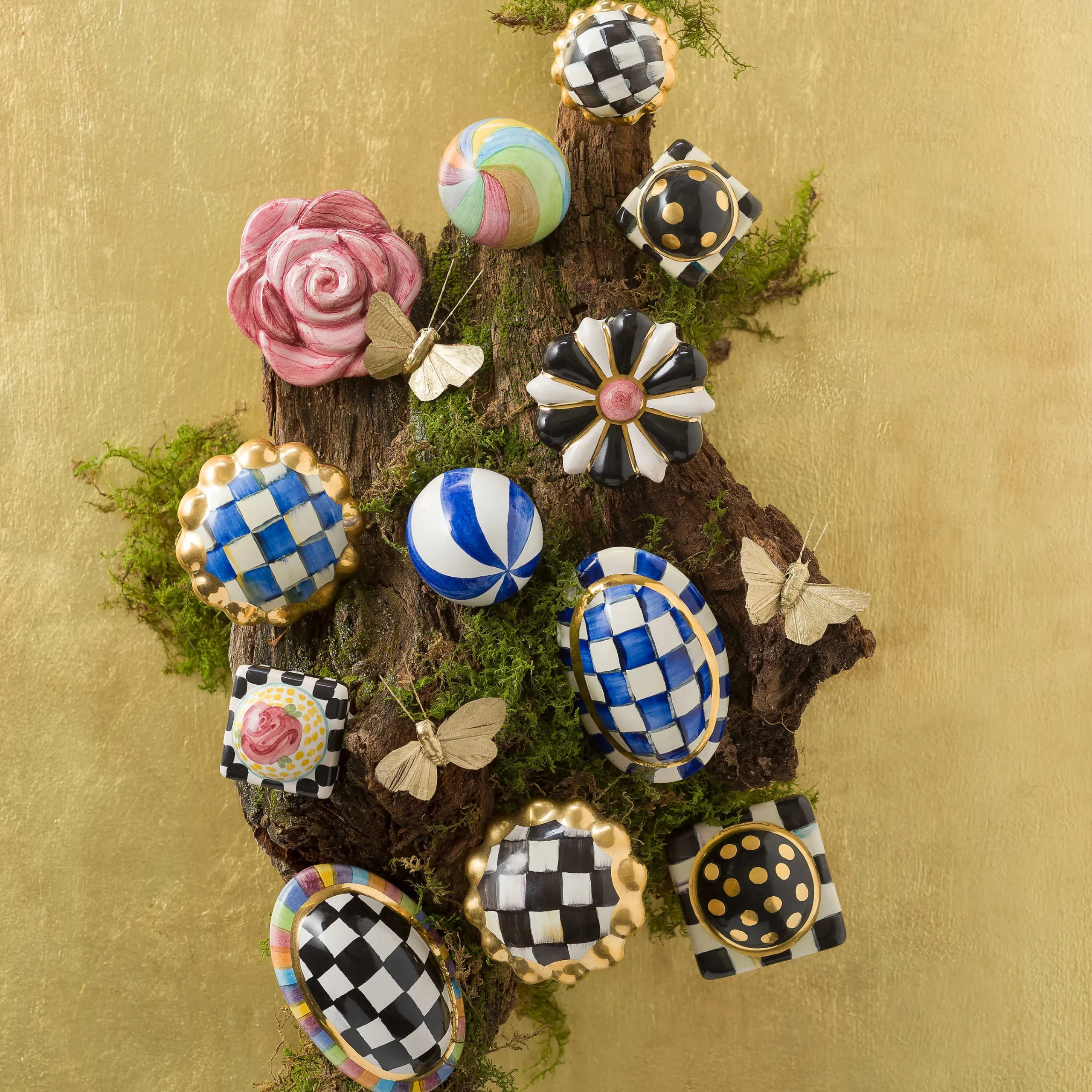 MacKenzie-Childs Finishing Touches|Room Accents<Courtly Check Petit Four Round Knob
