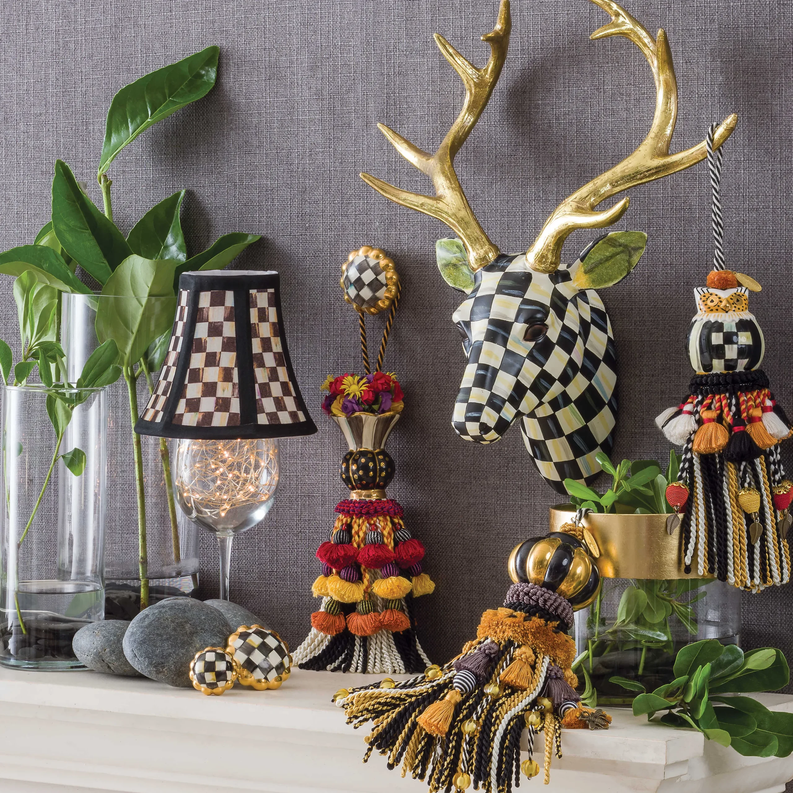 MacKenzie-Childs Finishing Touches|Room Accents<Courtly Check Petit Four Round Knob