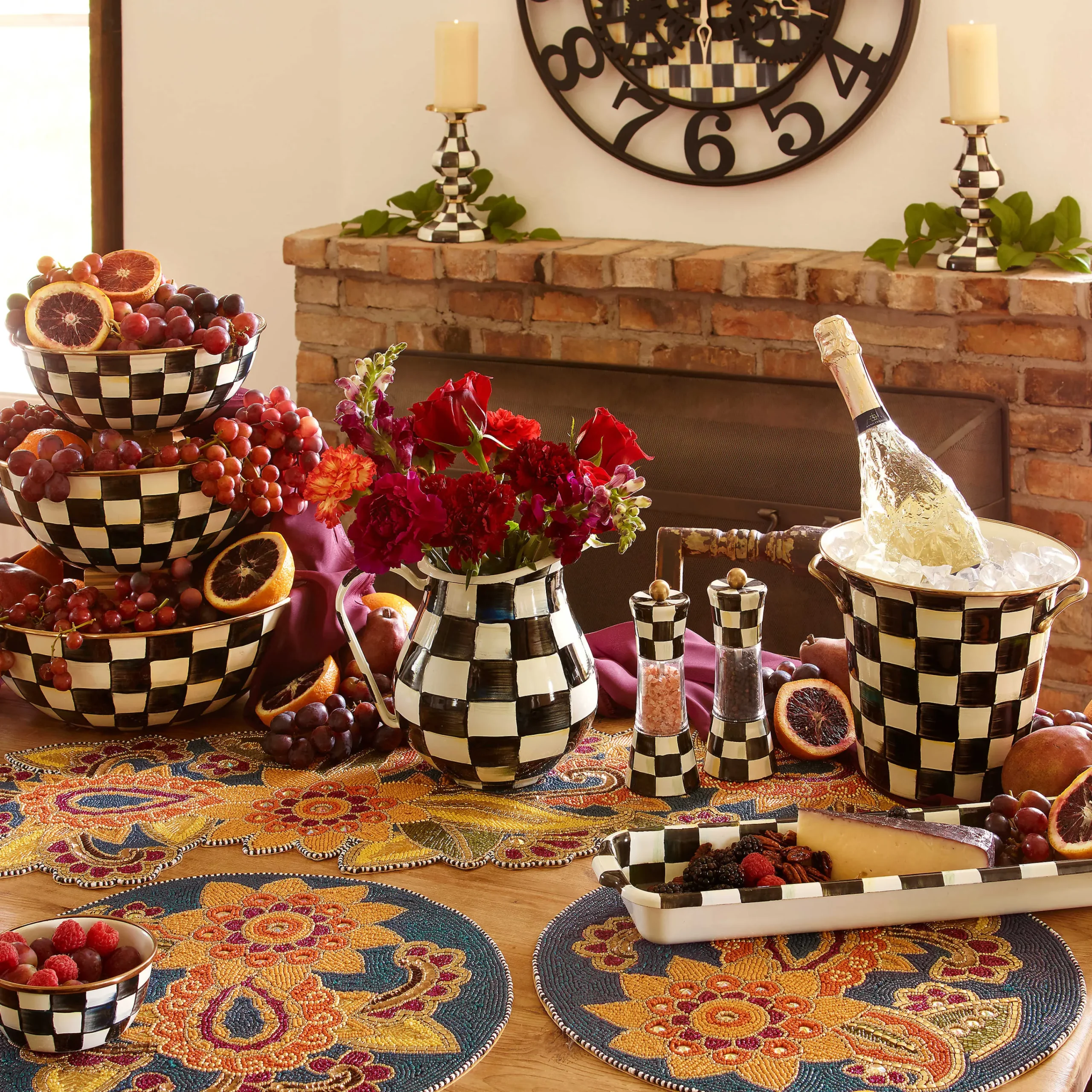 MacKenzie-Childs Bar Entertaining|Serveware<Courtly Check Pinch Bowl