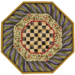 MacKenzie-Childs Rugs<Courtly Check Purple  Green 5' Octagon Rug