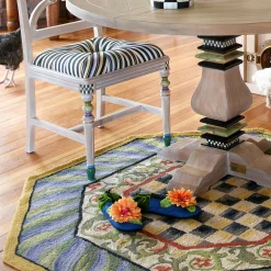 MacKenzie-Childs Rugs<Courtly Check Purple  Green 5' Octagon Rug
