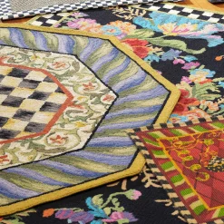 MacKenzie-Childs Rugs<Courtly Check Purple  Green 5' Octagon Rug