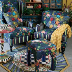 MacKenzie-Childs Rugs<Courtly Check Purple  Green 5' Octagon Rug