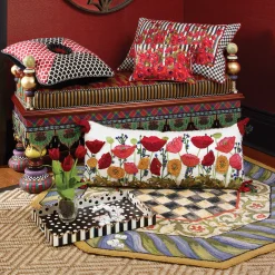 MacKenzie-Childs Rugs<Courtly Check Purple  Green 5' Octagon Rug