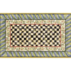 MacKenzie-Childs Rugs<Courtly Check Purple  Green 5' x 7'6 Washable Rug