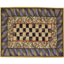 MacKenzie-Childs Rugs<Courtly Check Purple  Green 3' x 5' Rug
