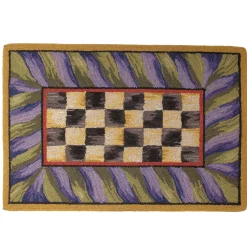 MacKenzie-Childs Rugs<Courtly Check Purple  Green 2' x 3' Rug