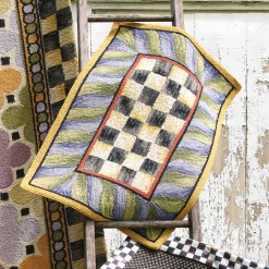 MacKenzie-Childs Rugs<Courtly Check Purple  Green 2' x 3' Rug