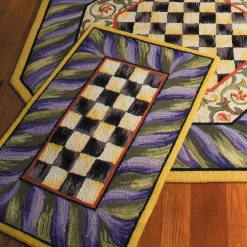 MacKenzie-Childs Rugs<Courtly Check Purple  Green 2' x 3' Rug