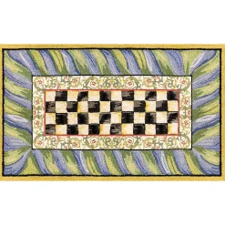 MacKenzie-Childs Rugs<Courtly Check Purple  Green 3' x 5' Washable Rug