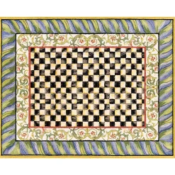 MacKenzie-Childs Rugs<Courtly Check Purple  Green 8' x 10' Washable Rug