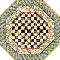 MacKenzie-Childs Rugs<Courtly Check Purple  Green 6' Octagon Washable Rug