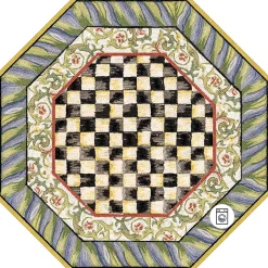 MacKenzie-Childs Rugs<Courtly Check Purple  Green 6' Octagon Washable Rug