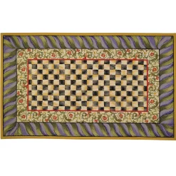 MacKenzie-Childs Rugs<Courtly Check Purple  Green 5' x 8' Rug