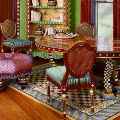 MacKenzie-Childs Rugs<Courtly Check Purple  Green 5' x 8' Rug