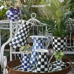 MacKenzie-Childs Bar Entertaining|Serveware<Courtly Check Rattan  Enamel Party Serving Tray