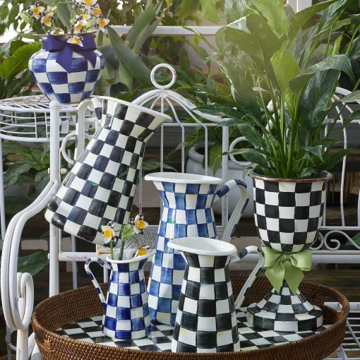 MacKenzie-Childs Bar Entertaining|Serveware<Courtly Check Rattan  Enamel Party Serving Tray