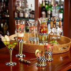 MacKenzie-Childs Bar Entertaining|Serveware<Courtly Check Rattan  Enamel Party Serving Tray