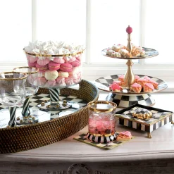 MacKenzie-Childs Bar Entertaining|Serveware<Courtly Check Rattan  Enamel Party Serving Tray