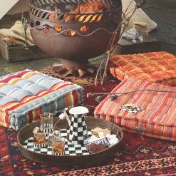 MacKenzie-Childs Bar Entertaining|Serveware<Courtly Check Rattan  Enamel Party Serving Tray