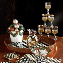 MacKenzie-Childs Bar Entertaining|Serveware<Courtly Check Rattan  Enamel Party Serving Tray