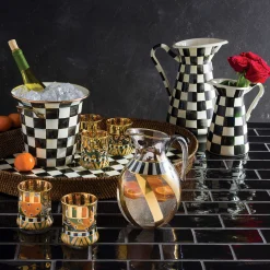 MacKenzie-Childs Bar Entertaining|Serveware<Courtly Check Rattan  Enamel Party Serving Tray