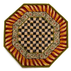 MacKenzie-Childs Rugs<Courtly Check Red  Gold 6' Octagon Rug