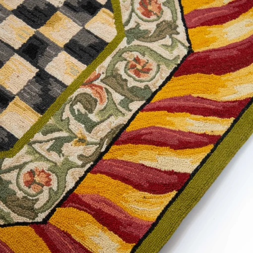 MacKenzie-Childs Rugs<Courtly Check Red  Gold 6' Octagon Rug
