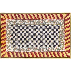MacKenzie-Childs Rugs<Courtly Check Red  Gold 5' x 7'6 Washable Rug