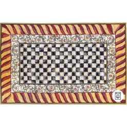 MacKenzie-Childs Rugs<Courtly Check Red  Gold 5' x 7'6 Washable Rug