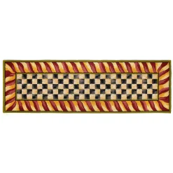 MacKenzie-Childs Rugs<Courtly Check Red  Gold 2'6 x 8' Runner