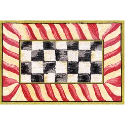 MacKenzie-Childs Rugs<Courtly Check Red  Gold 2' x 3' Washable Rug