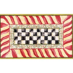MacKenzie-Childs Rugs<Courtly Check Red  Gold 3' x 5' Washable Rug