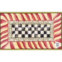 MacKenzie-Childs Rugs<Courtly Check Red  Gold 3' x 5' Washable Rug