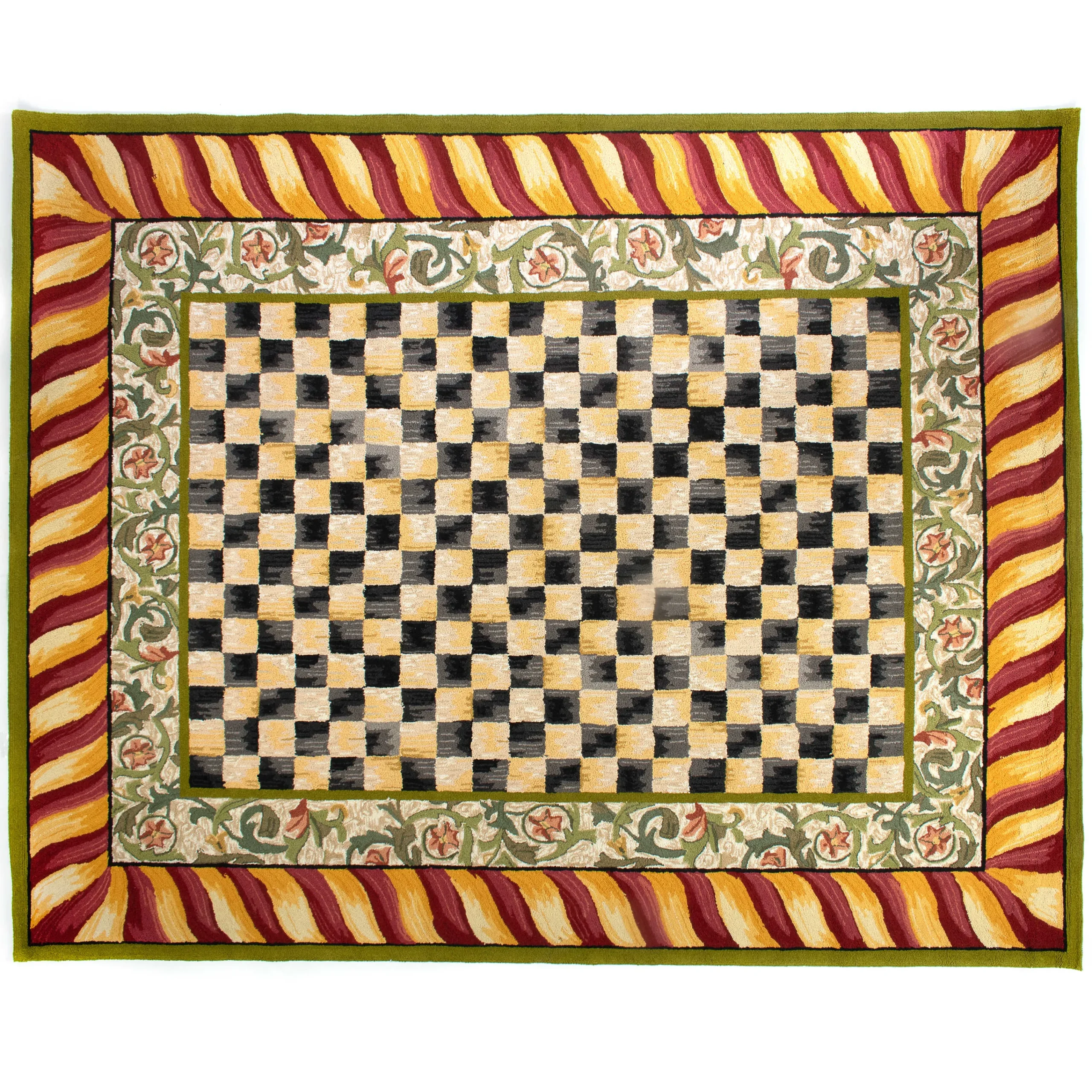 MacKenzie-Childs Rugs<Courtly Check Red  Gold 8' x 10' Rug