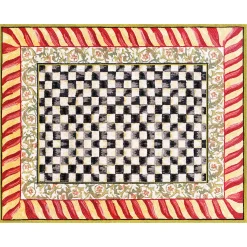 MacKenzie-Childs Rugs<Courtly Check Red  Gold 8' x 10' Washable Rug