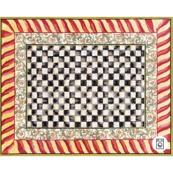 MacKenzie-Childs Rugs<Courtly Check Red  Gold 8' x 10' Washable Rug
