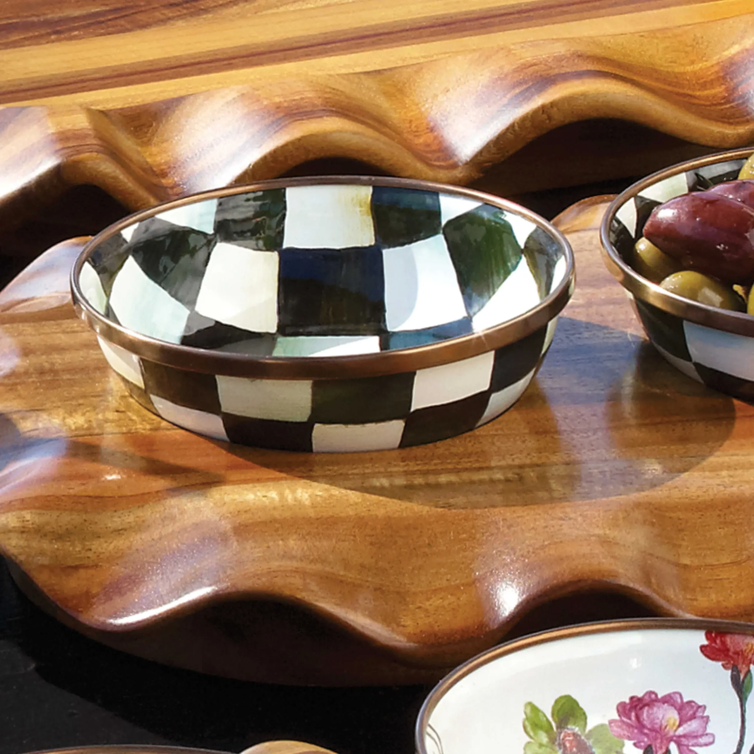 MacKenzie-Childs Serveware<Courtly Check Relish Dish