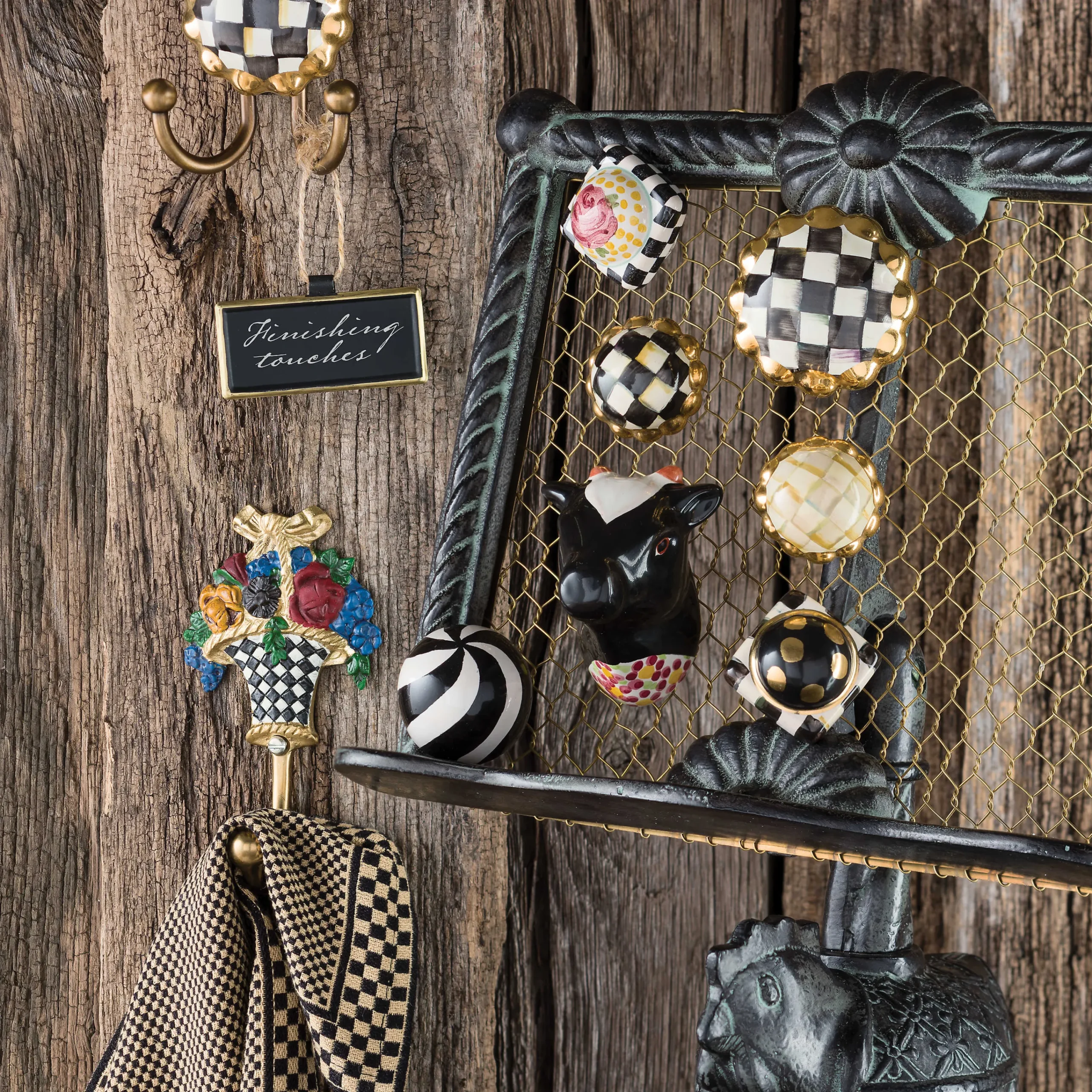 MacKenzie-Childs Finishing Touches|Room Accents<Courtly Check Round Hook