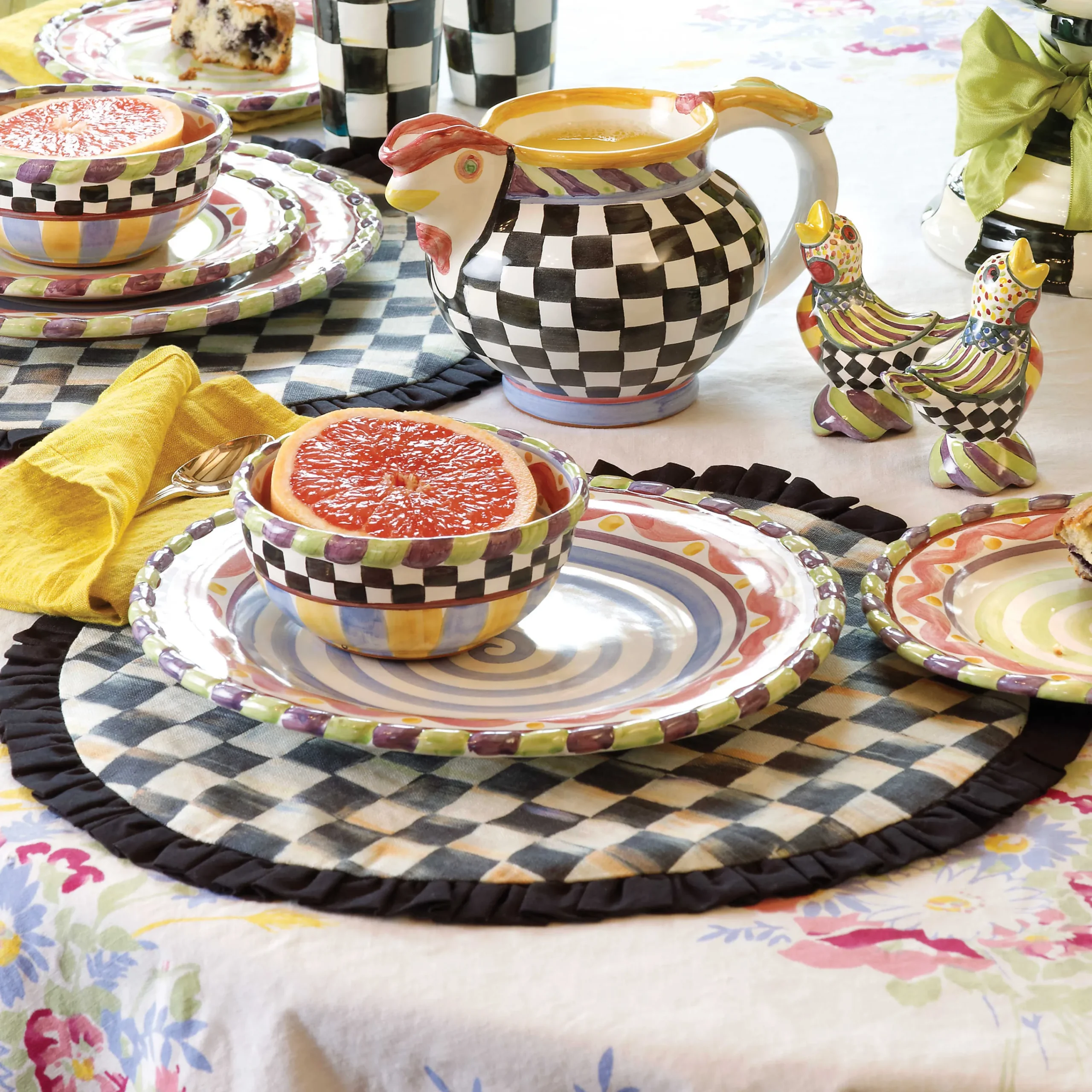 MacKenzie-Childs Table Accessories|Kitchen & Table Linens<Courtly Check Round Placemat