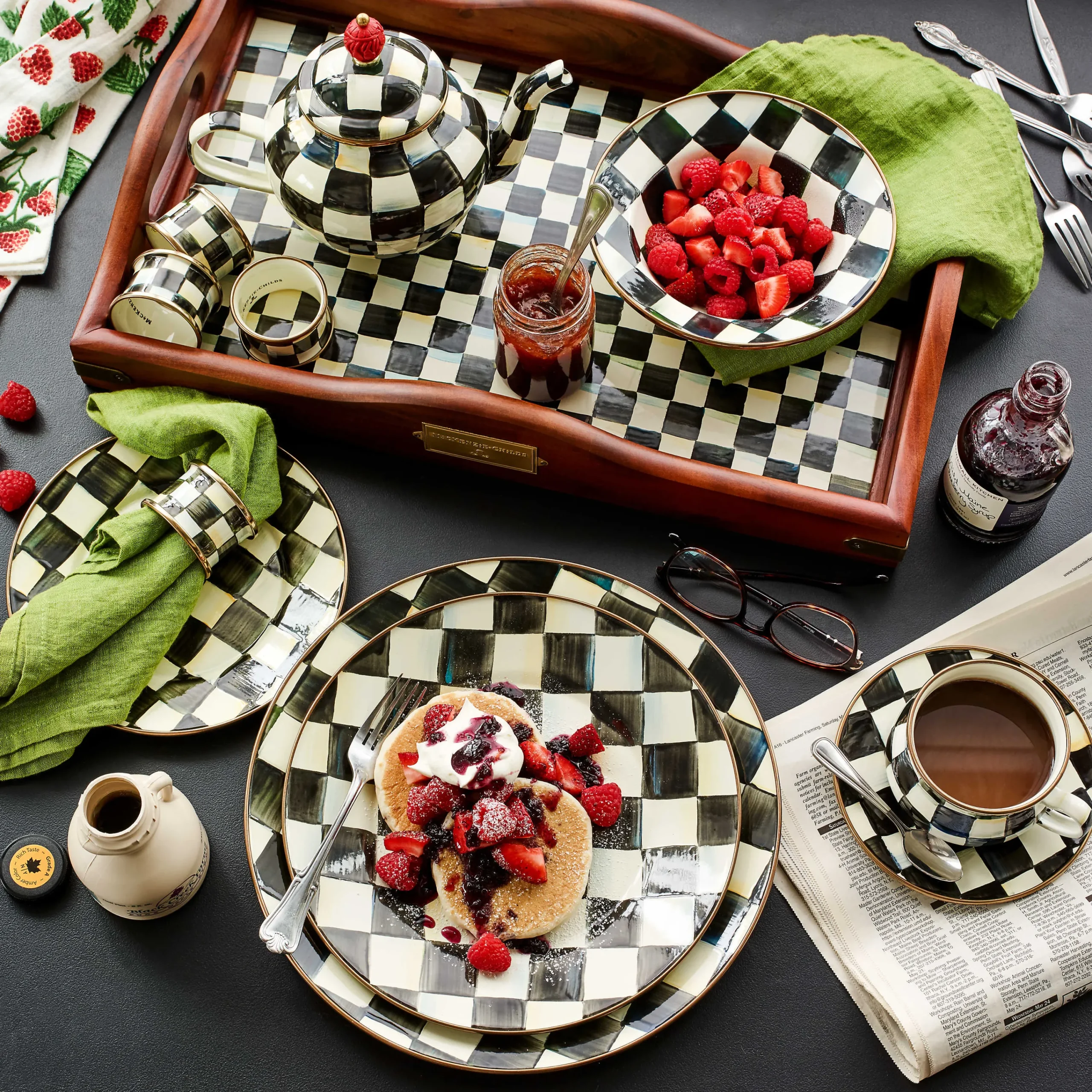 MacKenzie-Childs The Coffee Shop|Dinnerware & Flatware<Courtly Check Saucer