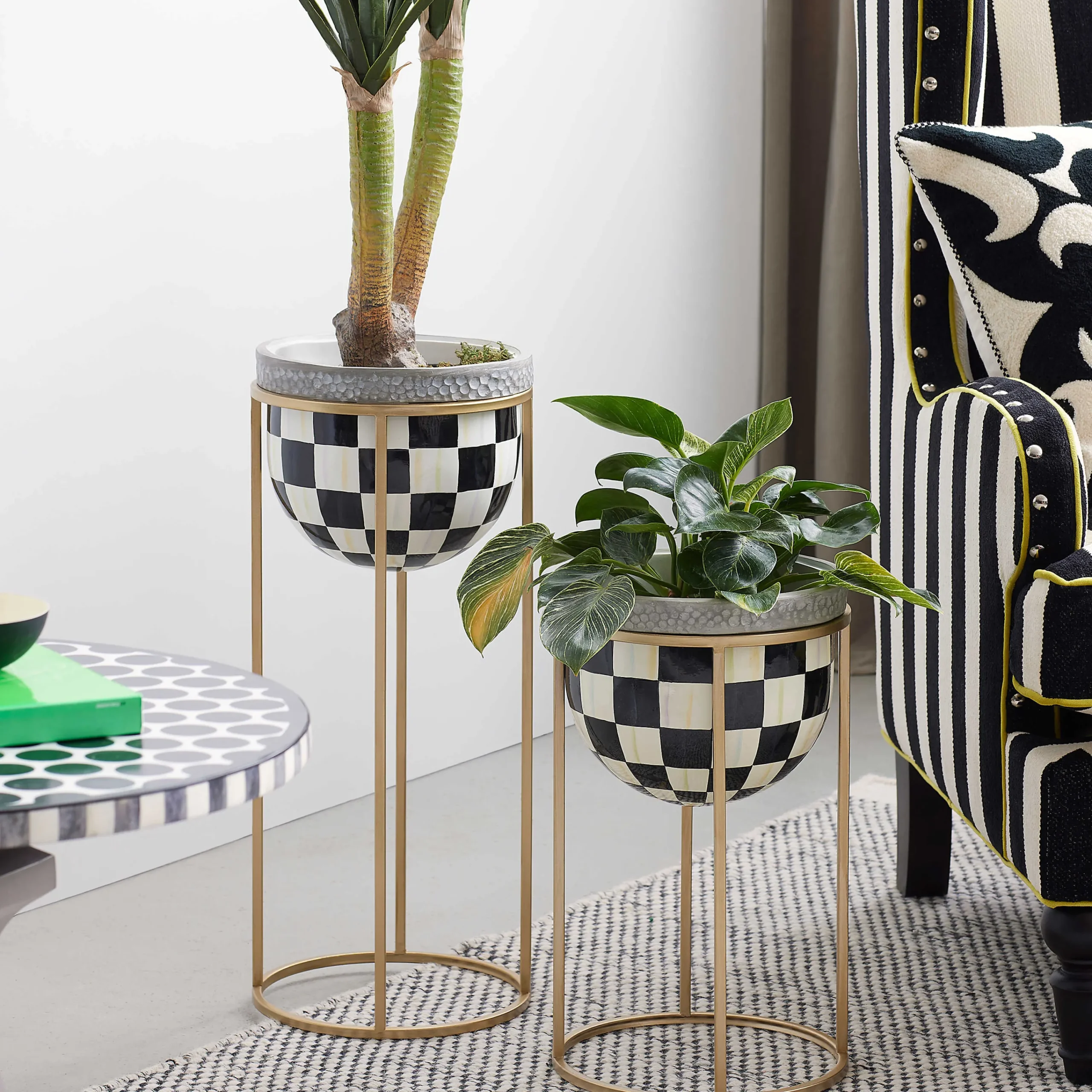 MacKenzie-Childs Outdoor<Courtly Check Short Plant Stand