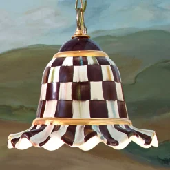 MacKenzie-Childs Lighting<Courtly Check Small Ceramic Pendant Lamp